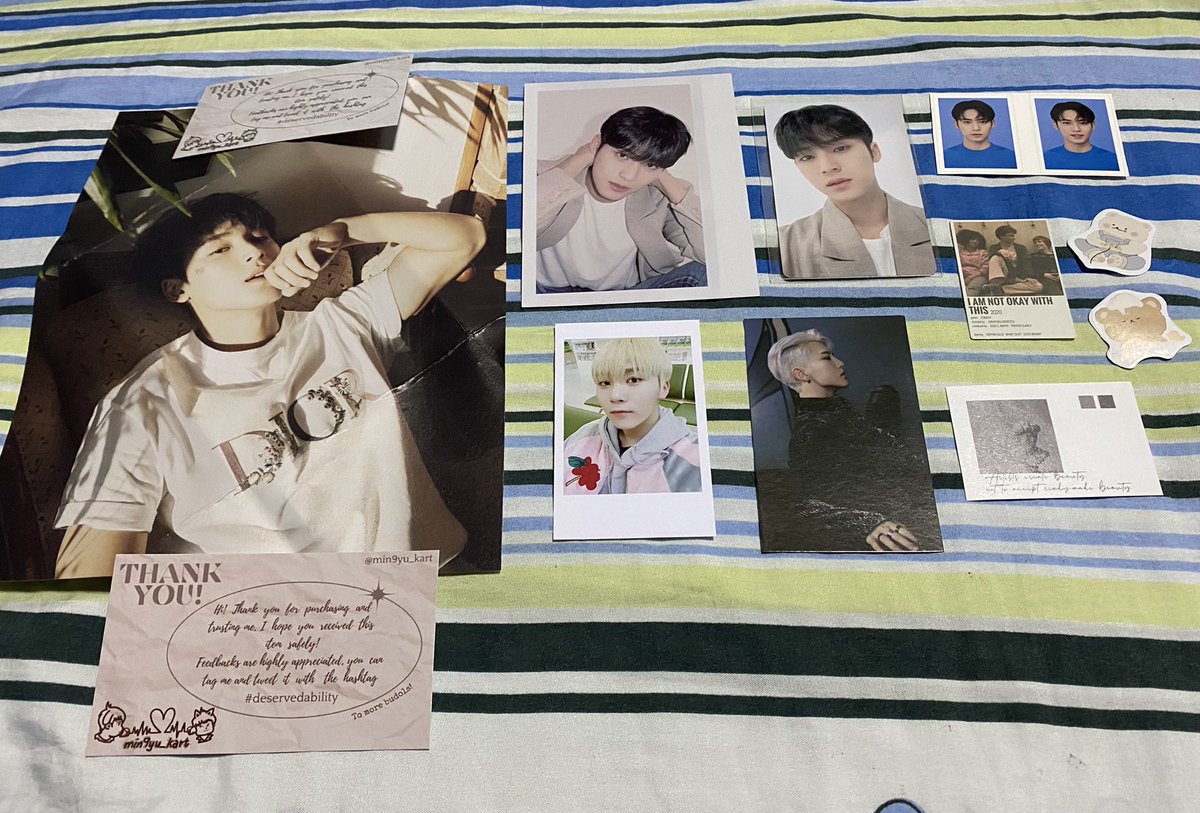 KayMingyuLang's tweet photo. [💌] HAPPY MAIL!

May umuwing mga pogi!!!! 🥳😍
Thank you so much, @min9yu_kart hindi ko na TOTGAng malala ang SG2022 Mingyu set. 😩Thank you also for packaging it well and for the cute freebies. 🥺 
‘Til our next budol! 🤍

#deservedability https://t.co/QTwGkRgNEB