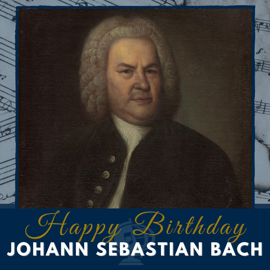 MusicCelebrate's tweet photo. Happy 337th birthday to Johann Sebastian Bach!
What is your favorite Bach composition? Comment below with your favorite!
#MusicCanChangeTheWorld #ConcertToursWithIntegrity https://t.co/8bi7WTuqvE