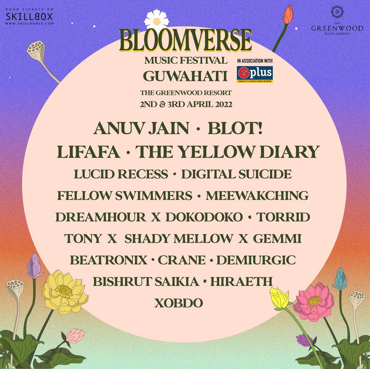 📢 Announcing the lineup for Bloomverse festival! The lineup for #bloomversefestival brings you a marvellous mix of music blended with just the right festivities. 🎊 Don't miss out on this! Grab your passes now Link: linktr.ee/skillboxoffici… #Guwahati