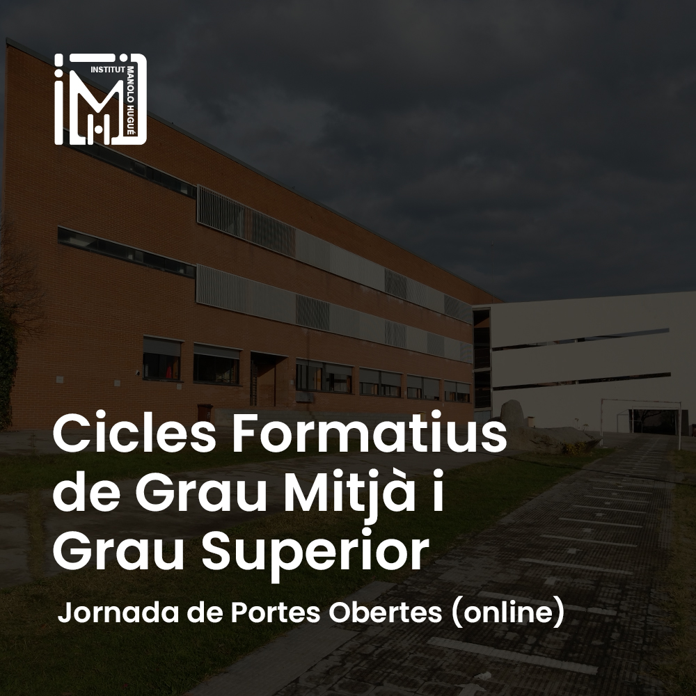 InsManoloHugue's tweet photo. Vols cursar un #CicleFormatiu? Estudia al Manolo!

▫️ CFGM Gestió administrativa
▪️ CFGS Administració i finances
▫️ CFGM Mecanització
▪️ CFGS Fabricació mecànica
▫️ CFGM Estètica i bellesa
▪️ CFGS Termalisme i benestar

JPO - 6 d'abril
https://t.co/jUef0J9Fzs https://t.co/LUrdWO1mLR