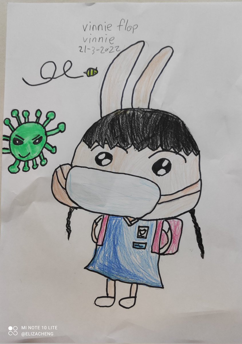 ElizaRyenne's tweet photo. Back to School.
Yup. Today school reopens. Vinnie is happily back to school. And here's her Happy Back to School Vinnie Flop 🤣
Wearing mask is a MUST.
#artbykids #FloppyNFT #ProudMommyMoment #BacktoSchool
#FightCovid #FollowSOP https://t.co/980fmlsrJY