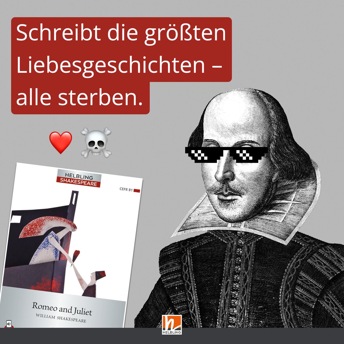 helbling_at's tweet photo. "To be or not to be, that is the question" – heute feiern wir den World Poetry Day und einen der bedeutendsten Poeten: William Shakespeare! 📖

❓ Behandelt ihr Shakespeare im Englischunterricht?

#helbling #englischunterricht #shakespeare #poetry #twitterlehrerzimmer https://t.co/TZ3H3ec2wR