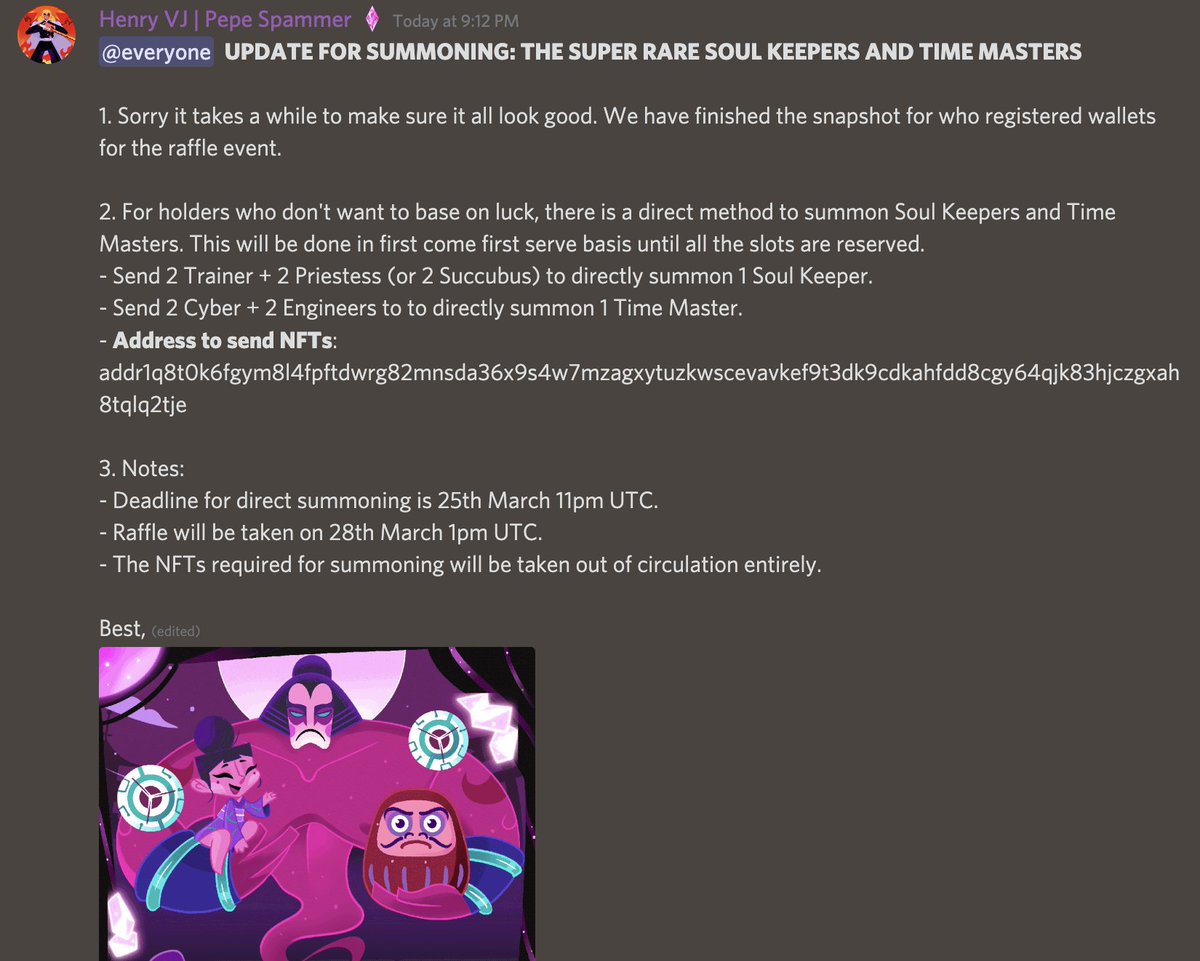 HEADS UP REBELS‼️ New details about the Summoning event is FINALLY out. Will you test your luck for these ultra rare pieces? ✨

<a href="/RebellionNFT/">Rebellion 🔯☮️✝️</a> #Cardano #NFTs #CNFTCommunity