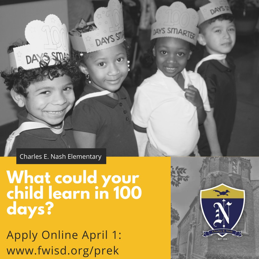 We’re enrolling new Roadrunners!  PK and Kinder registration opens April 1. #NashFamily <a href="/FortWorthISD/">Fort Worth Independent School District</a> @hcabal1 <a href="/BlancaGalindo11/">Blanca Galindo</a> <a href="/bchkelley/">Dr. Christine Kelley</a> #NashFamily