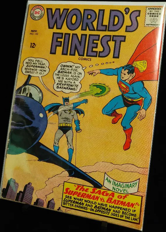 1stApp's tweet photo. Okay, this one is a bit of a fun one. The origin of this meme has given an otherwise average book legendary status.

World's Finest #153 from 1965 is where you will find the infamous panel of... Batman slapping Robin.

#1stApp #Batman #Robin #Meme #WorldsFinest #Slapped #DC https://t.co/CNg2PHaMCK