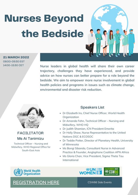 Leadership in action! Inspirational stories from colleagues shared in the  'Nurses beyond the bedside' from "Local to Global" <a href="/WHO/">World Health Organization (WHO)</a> <a href="/ICNurses/">ICN</a> <a href="/AiTanimizu/">Ai Tanimizu, RN</a> <a href="/amandafehn/">Amanda Fehn</a> <a href="/JudithShamian/">Judith Shamian</a> @hollyshaw <a href="/Bongicr/">Bongi Sibanda</a>  <a href="/G__Chan22/">Gloria Chan</a> <a href="/SigmaNursing/">Sigma Nursing</a> <a href="/TeddiePotter/">Teddie Potter</a>