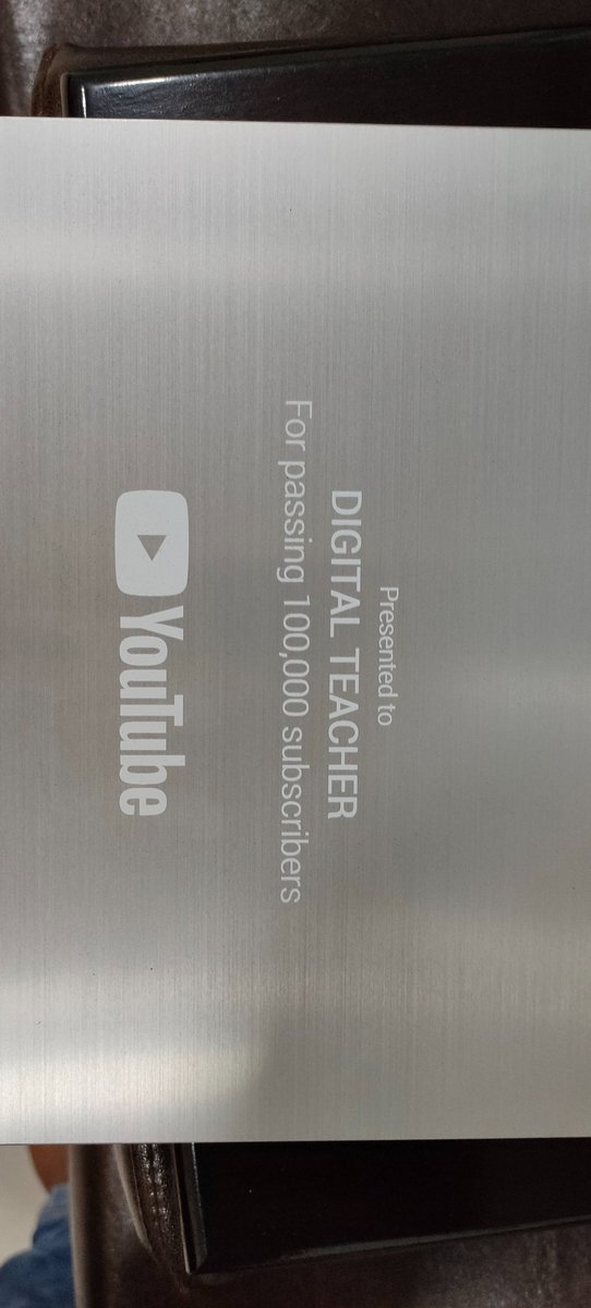 digitalteach1's tweet photo. We have just received Youtube’s official Silver Play button #award for crossing 1,00,000 subscriber mark!
We want to thank you all again for all the support over the years.
#digitalteacher #youtubesilverbutton https://t.co/QIGSYg8blW