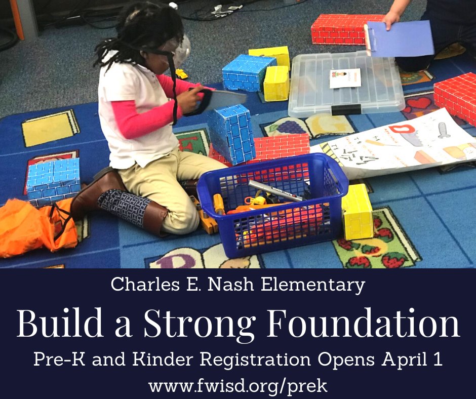 We’re enrolling new Roadrunners!  PK and Kinder registration opens April 1. #NashFamily <a href="/FortWorthISD/">Fort Worth Independent School District</a> @hcabal1 <a href="/BlancaGalindo11/">Blanca Galindo</a> <a href="/bchkelley/">Dr. Christine Kelley</a> #NashFamily