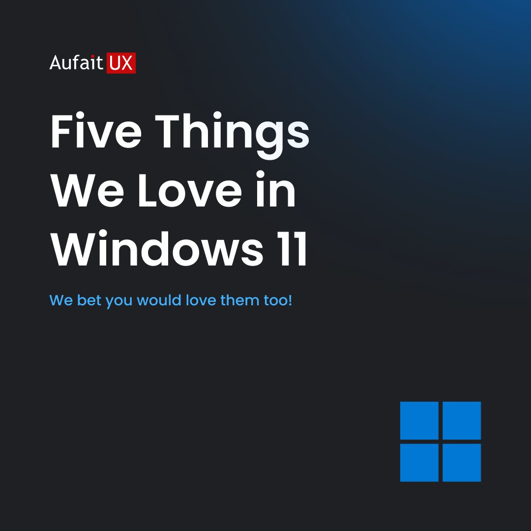 aufaitux's tweet image. Microsoft calls it one of their most people-driven releases ever. Take a look at some of the things we love about Windows 11 UI. 🪟 Just click on the link below.
linkedin.com/feed/update/ur…
#windows11 #windows11ui #windows11ux #uxdesign #uxdesignagency #uidesign #uiuxdesign #uiux