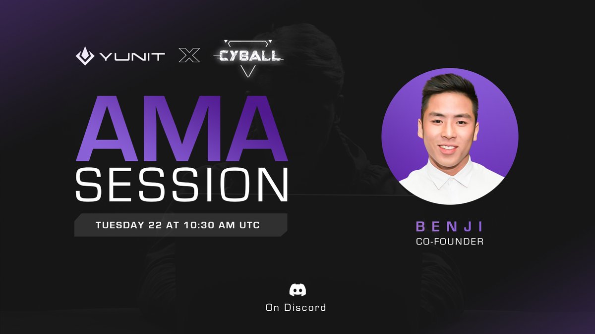 YunitGaming's tweet photo. 🔥Hot news!🔥
We are hosting an AMA session with @Benjicybloc, co-founder of @CyballOfficial⚽️
Stay tuned tomorrow at 10:30am UTC to get the latest news and know all the features coming to this revolutionary #Play2Earn game!
Join us: https://t.co/ADijGFPzB9
#AMA #P2E #Cyball https://t.co/Vbj10DgLHI