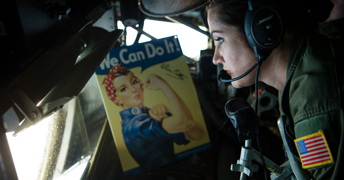 💪 All the day long, whether rain or shine, she’s a part of the assembly line. She’s making history, working for victory, Rosie the Riveter. Happy National Rosie the Riveter Day! #RosieTheRiveter