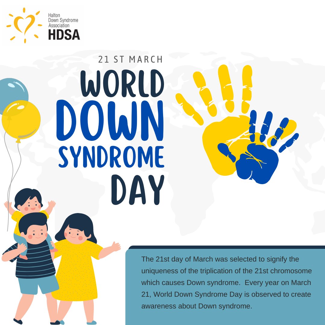 Today is World Down Syndrome Day💛💛💙💙

We hope you take this day to reflect on all the ways you can empower our communities to advocate for a safe and inclusive world for people with Down syndrome! 🎊

#HDSA #Downsyndrome #seetheability