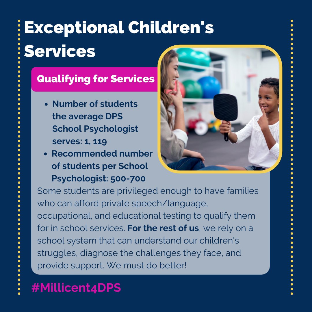 Millicent4dps's tweet photo. I don't blindly subscribe to the idea that schools need more funding because it's cool or popular. Families are frustrated that their children's needs aren't being met, and our staffing numbers explain why. I want to do better. Our children need us to do better. #millicent4dps https://t.co/bgDz8zBToy
