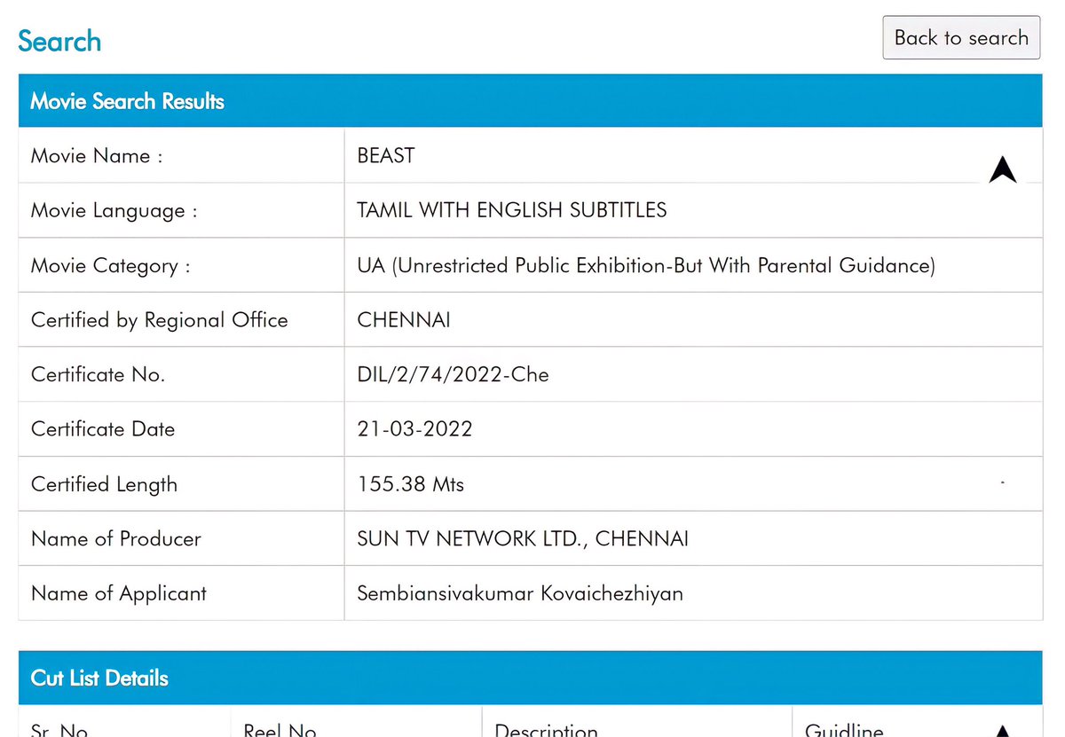 dntmediaoffl's tweet photo. #Beast Censored U/A With 2 Hrs 25 mins 👍
#Beastcensor https://t.co/p8gJRA8xBb