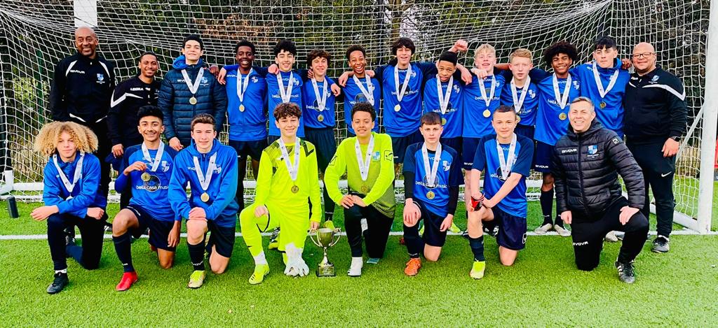 A huge congratulations to our U14s Navy Team on winning the double, after defeating an excellent Cockfosters side 4-2 in the London County Cup Final! 🏆🏆

⚽️ Goals scored by Josh G, Joe C, Daniel S &amp; Zac T!

Harrison D was voted MOTM by the FA representatives ⭐ 

#TeamWingate