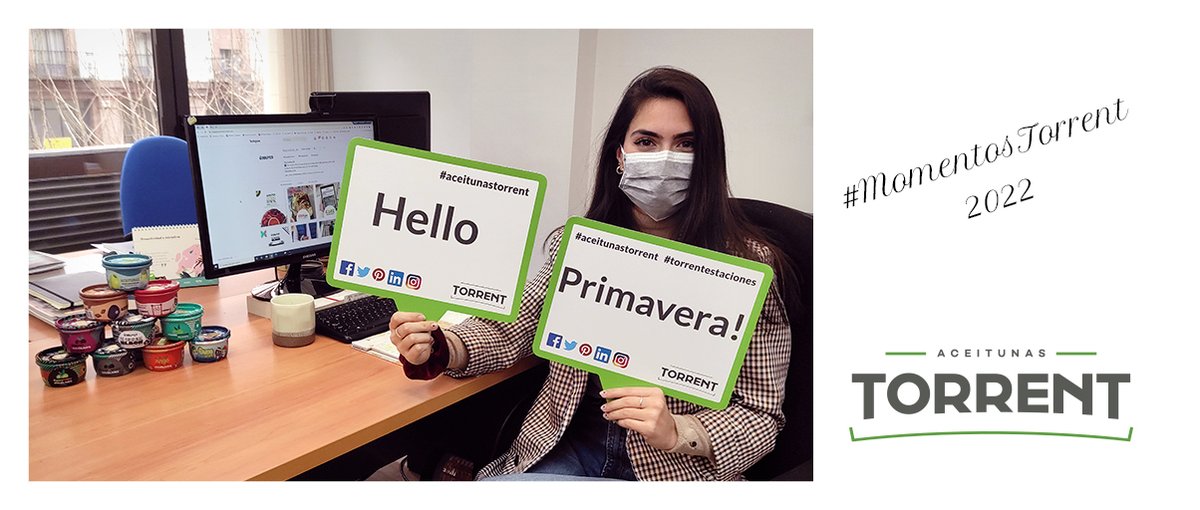 AceitunaTorrent's tweet photo. Nuestras compañeras de Marketing y Comunicación son las encargadas de dar la bienvenida a la nueva estación...
¡HELL🌺 PRIMAVERA ! Gracias por el soporte inestimable que brindáis al resto de departamentos, y siempre con una sonrisa 🤩
#AceitunasTorrent #HelloPrimavera #Spring https://t.co/AzsxJuFFsc