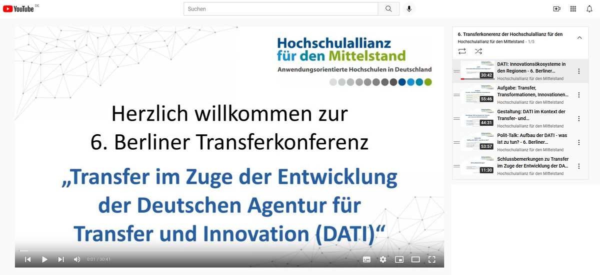 HoAlfM's tweet photo. Wer es verpasst hat oder noch einmal sehen möchte: der Mitschnitt zur 6. Berliner Transferkonferenz der Hochschulallianz für den Mittelstand (@HoAlfM) zur Entwicklung der #DATI ist online https://t.co/Vf7UJEOAY7 #transfer #innovation #HAW #hochschule #HAfM #transferkonferenz https://t.co/yJDymqAqsG