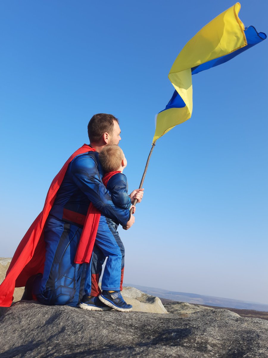 denagrombir's tweet photo. Recovered from the initial shock, our remote fight against the Russian oppressor has become part of our family life in the UK. #thepeopleofukraine, you are our #superheroes ! Thank you for fighting for #thetruth. Do not give up! #україна #peaceforukraine #PutinIsaWarCriminal https://t.co/yZvuGkIFnP