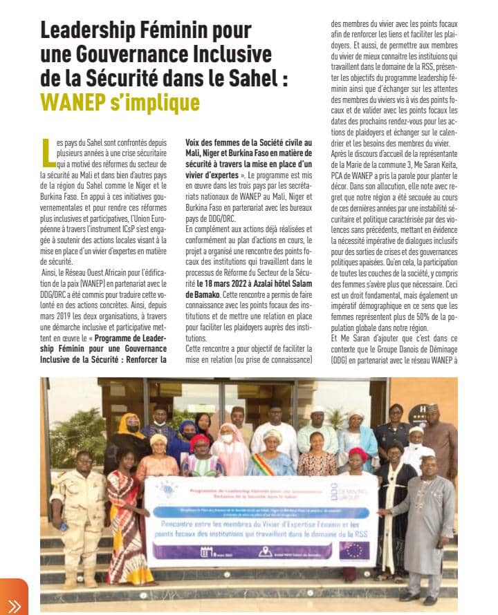 Programme de Leadership Feminin Sahel - DDG/WANEP tweet media
