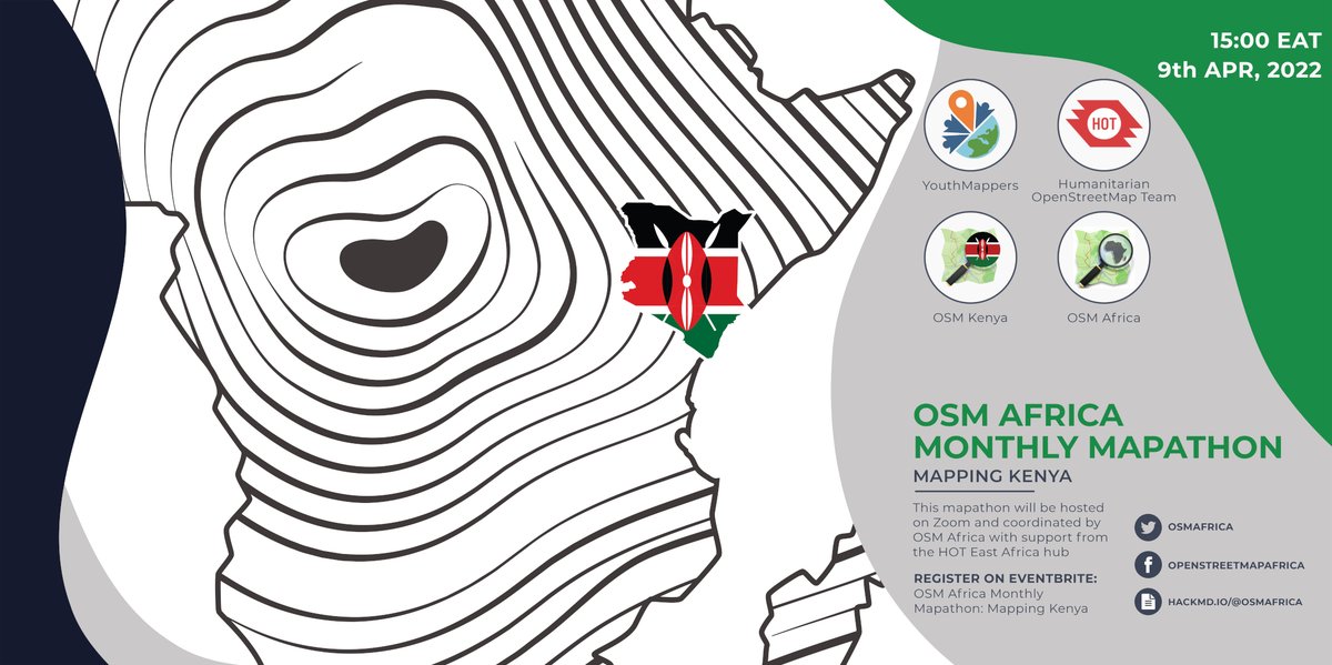 osmafrica's tweet photo. Les inscriptions sont ouvertes pour la session de OSM Africa pour le Mapathon #MapKenya d'avril 2022 prévue pour le 9 avril 2022 et organisé par
@OSMKenya
Prenez vos billets gratuits dès maintenant https://t.co/9dzHmI7s9d https://t.co/NrPBixXKIt
