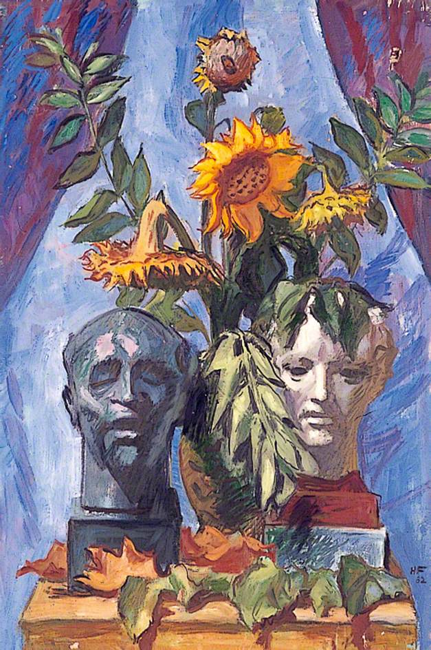 🇺🇦#SunflowersForUkraine🇺🇦
Hans Feibusch ( 1898-1997 ) Still Life of Sunflowers with Two Heads