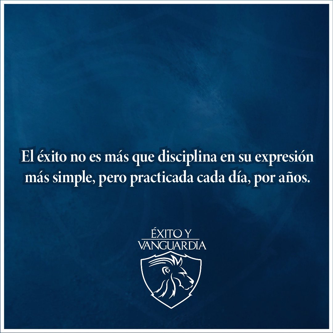 ExitoVanguardia's tweet photo. El éxito no es más que disciplina en su expresión más simple, pero practicada cada día, por años.

#motivacion #inspiracion #disciplina https://t.co/kunjbOI58h
