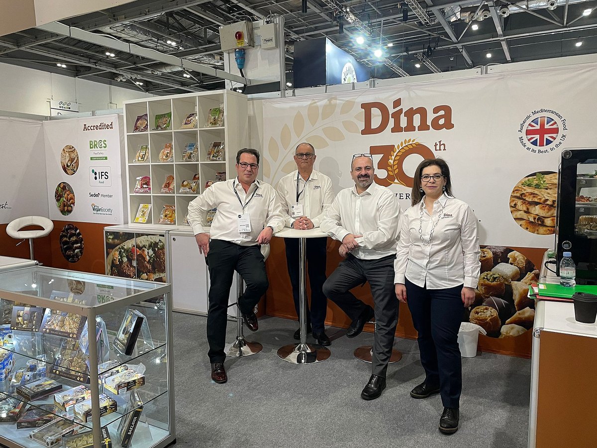 dinafoods's tweet photo. We're so happy to be at the International Food and Drink Event @IFE_Event at ExCel from today until Wednesday. We're on stand 3828 and Warren, Paul, Simon and Wilda are happy to welcome you.
Say hi and try some of our amazing Mediterranean food.
#IFE22 #DinaFoods #WFIA22 https://t.co/mIH0mRj19a