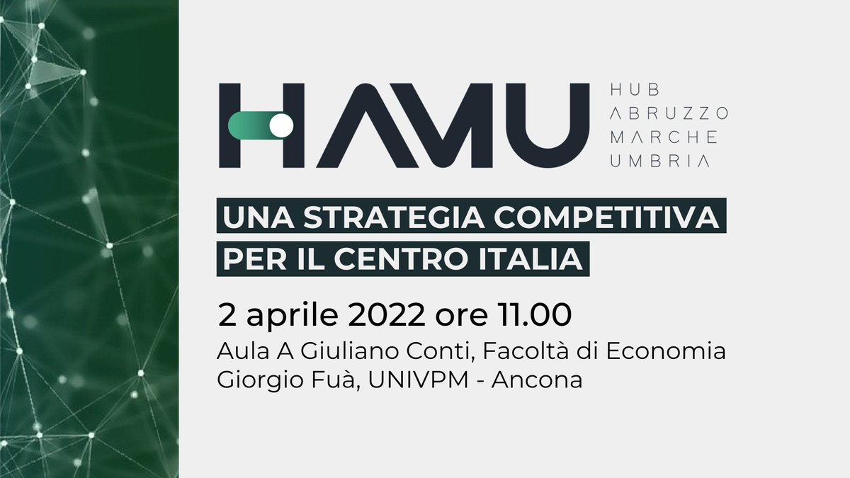 #SAVETHEDATE - 2 aprile 2022 ore 11.00
"Una #strategia competitiva per il #CentroItalia"
Scopri di più ▶️ h-amu.it/2-aprile-ancon…