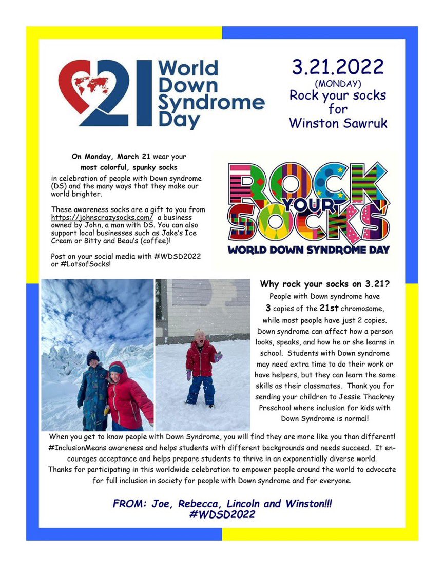 MrsBarrett_Art's tweet photo. #WDSD2022 Rocking our socks for World Down Syndrome Day and our friend Winston in room 1 🌈 room! #fccps #jtpgiraffes @Rebecca49247760 @JessieThackrey https://t.co/QceSwlMCMN