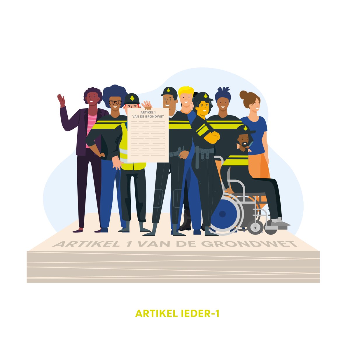 Wij zijn een politie van en voor iedereen. Wat je godsdienst, levensovertuiging, ras of geslacht ook is. Artikel 1 van de grondwet is het fundament van de samenleving en staat voor een gelijke behandeling in gelijke gevallen voor iedereen. 💙