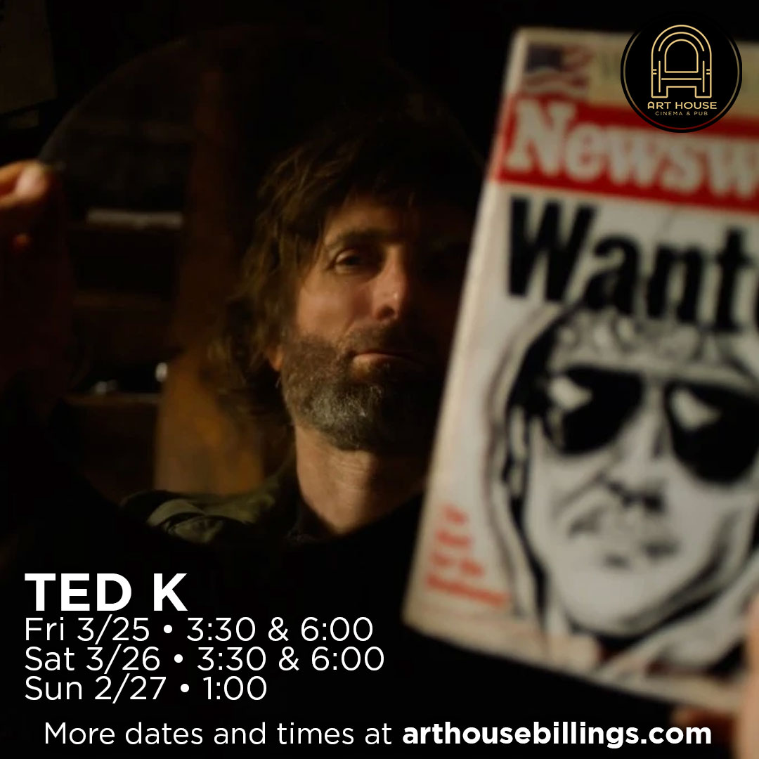 ArthouseCinemaP's tweet photo. THE KACZYNSKI METHOD

The Montana-made thriller TED K opens at Art House. A chilling looking into the mind of the madman that spurred the largest manhunt in history.

Full dates &amp; times at https://t.co/GPMgp6JxO1 https://t.co/eMFYeSfM9b