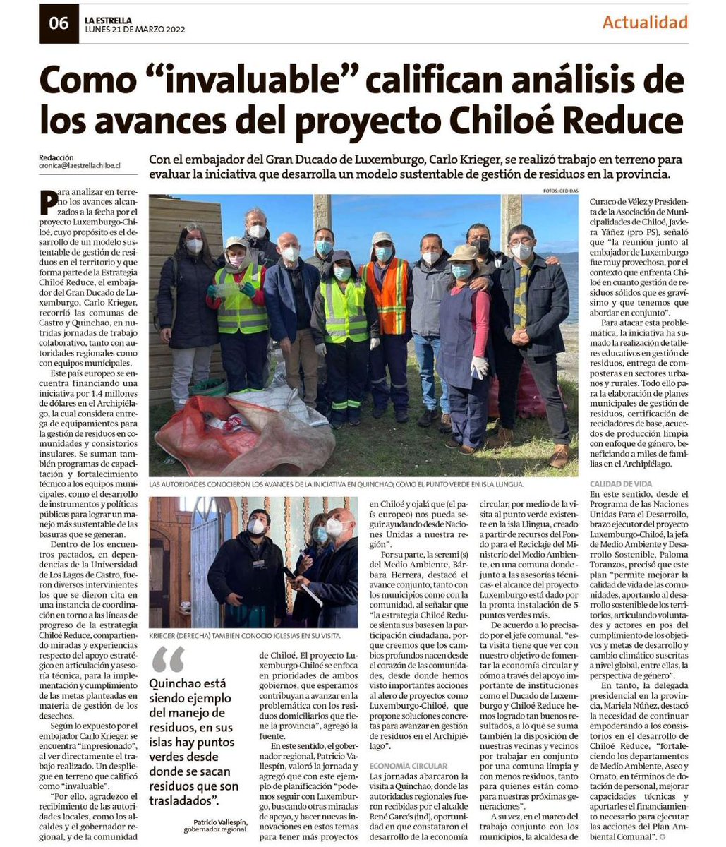 ChiloeReduce's tweet photo. Partimos la semana con mucha motivación ya que el proyecto Chiloe Reduce sigue avanzando y destacándose como un modelo sustentable de gestión de residuos para la provincia de Chiloé. https://t.co/1fYN64ZTk8