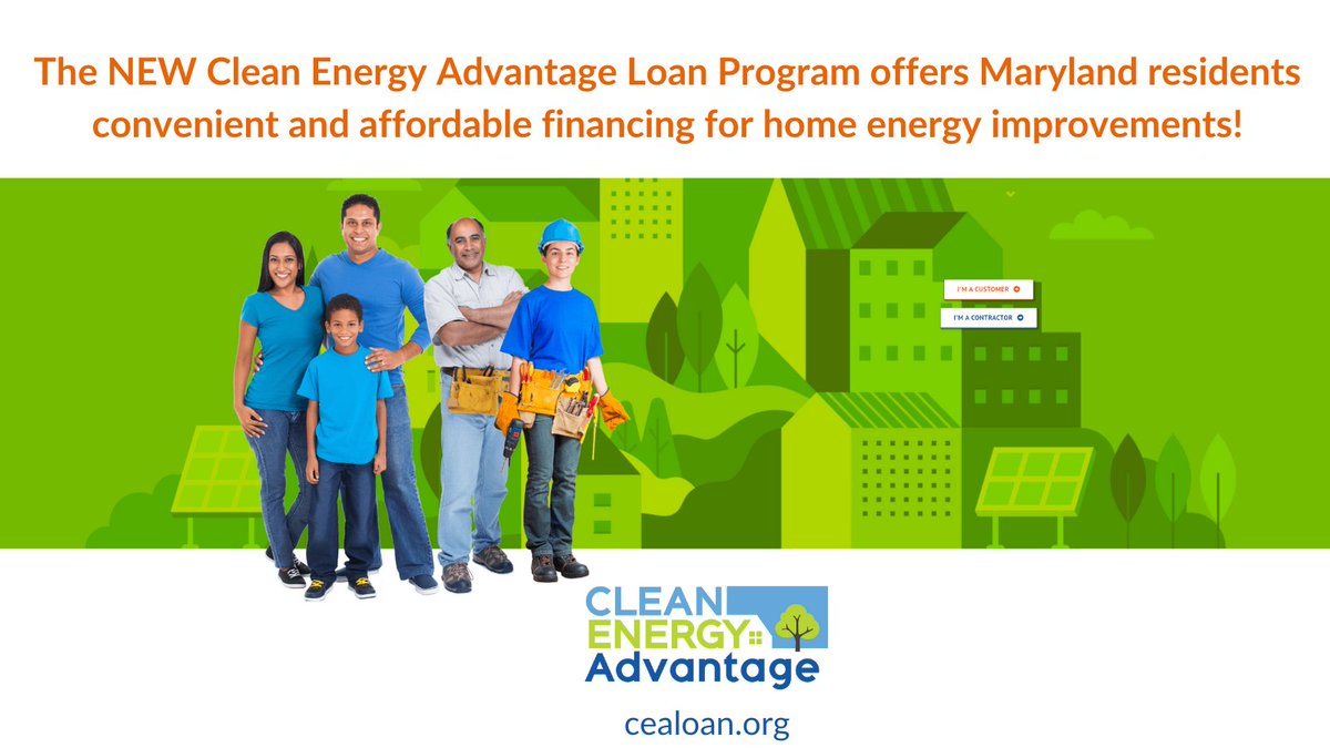 MDCleanEnergy's tweet photo. Now accepting applications! The #CleanEnergy Advantage Loan Program offers a NEW option for  #Maryland residents to finance home #energyefficiency improvements. https://t.co/WnQCVvIOFE
@MCGreenBank https://t.co/muKXRVplVX