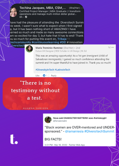 Join_Tribaja's tweet photo. Although, the DiversiTech Summit has come to an end there were so many major gems dropped throughout each session! Swipe left to check out what others had to say about their experience during the summit!
#diversitechsummit #blackintech #diversifytech https://t.co/qcI7zZve1g