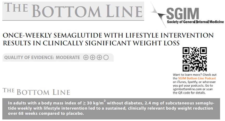 JGIM Journal of General Internal Medicine (@journalgim) on Twitter photo This is a Bottom Line Summary on the recent NEJM clinical trial examining once weekly semaglutide in achieving clinically significant #weightloss in overweight or obese adults <a href="/rachechang/">Rachel Chang</a> link.springer.com/article/10.100… This is a Bottom Line Summary on the recent NEJM clinical trial examining once weekly semaglutide in achieving clinically significant #weightloss in overweight or obese adults <a href="/rachechang/">Rachel Chang</a> link.springer.com/article/10.100…