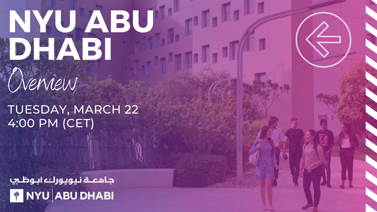 IIEeurope's tweet photo. Would like to learn about one of the most diverse campuses in the world? Come and join us tomorrow at 4pm CET to hear about NYU Abu Dhabi, where students come from 120 countries and speak more than 100 languages! Sign up here: https://t.co/dOzH8zTQh5 @MeetNYU @NYUAbuDhabi https://t.co/RcasaGPf0s