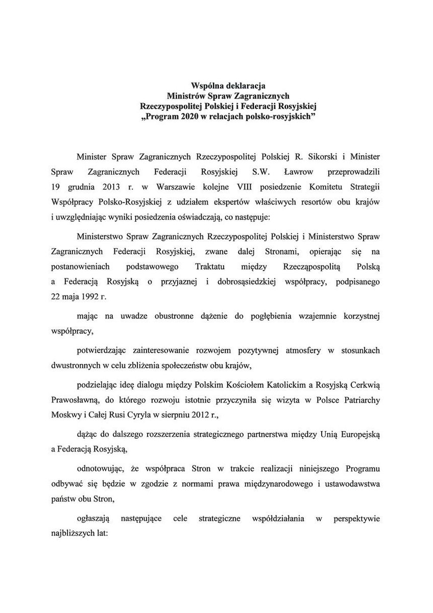 SamuelPereira's tweet image. W skrócie: jak zauważył Jurasz porozumienie „Program 2020 w stosunkach rosyjsko-polskich” powielało doktrynę Putina. Chodzi głównie o punkty 1 i 3 „Polityki zagranicznej i polityki bezpieczeństwa” oraz pkt. 3 i 4 „ Mechanizmów współpracy dwustronnej” #Program2020