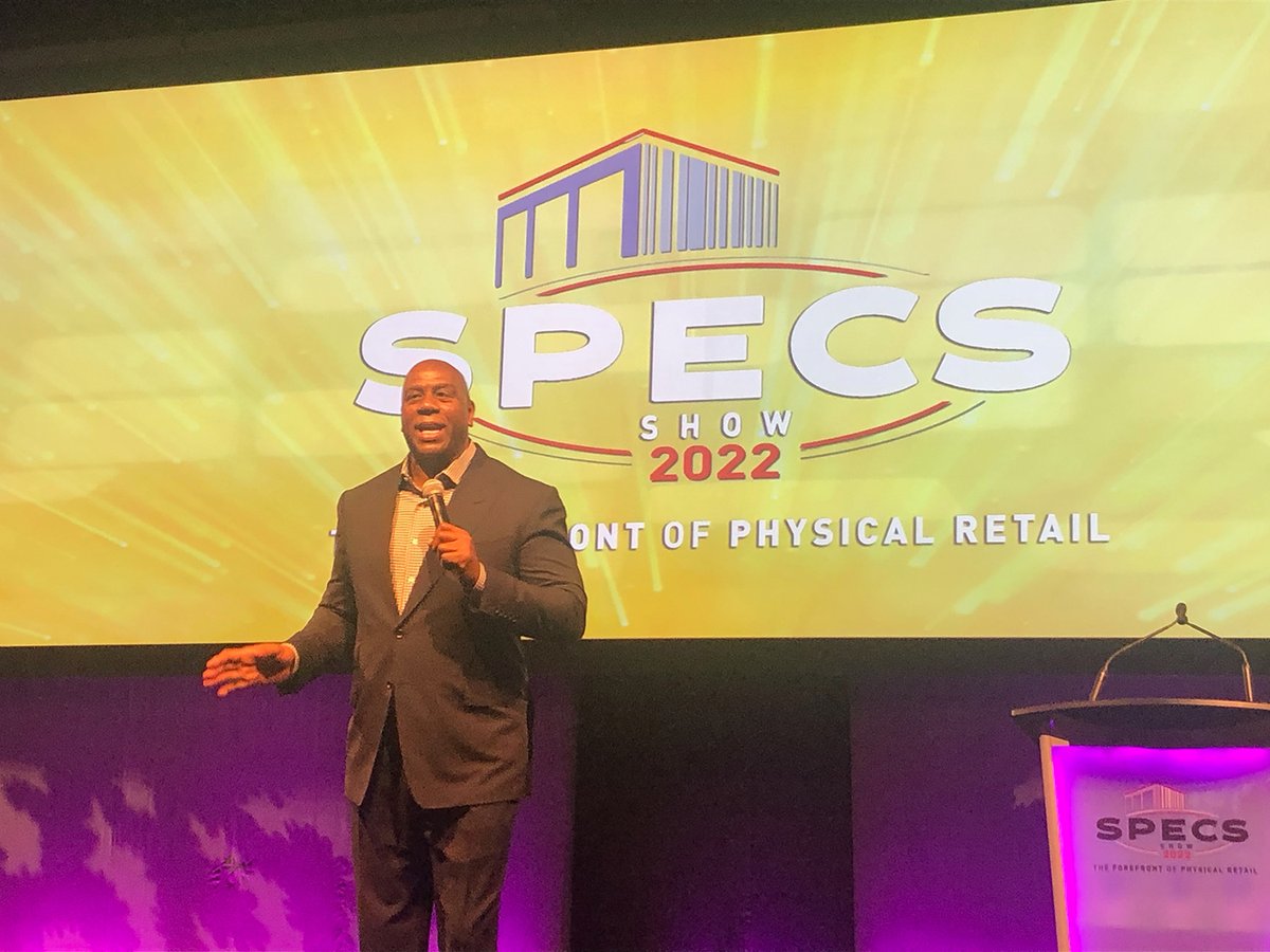 ChainStoreAge's tweet photo. Earvin "Magic" Johnson is the opening keynoter at Chain Store Age's 58th annual SPECS Show!!  #SPECSSHOW2022 https://t.co/pClAp1bSVj