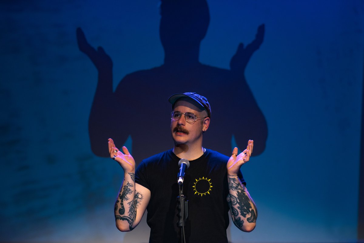 SporkPoetry's tweet photo. The Spork! Slam on Saturday @exeter_phoenix was magic🤩💛

Huge thanks to Ed Tripp, @storygiverpoet &amp; all the slammers who gave it their all. Cheers to the lovely audience who came &amp; voted. And congrats to the new Spork! Slam Champion @shadaybarrowes... what an incredible night! https://t.co/U7hRl7jTU8