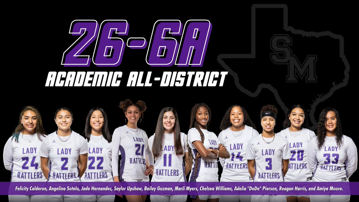 ladyrattlerwbb's tweet photo. San Marcos Lady Rattlers Basketball Program is very proud to announce 2021-2022 Academic All-District Recipients.  Each of these young ladies have had great accomplishments on the court and in the classroom.
#SMLadyRattlers #AcademicAllDistrict #StrikeAsOne https://t.co/ipW6O5dB3O