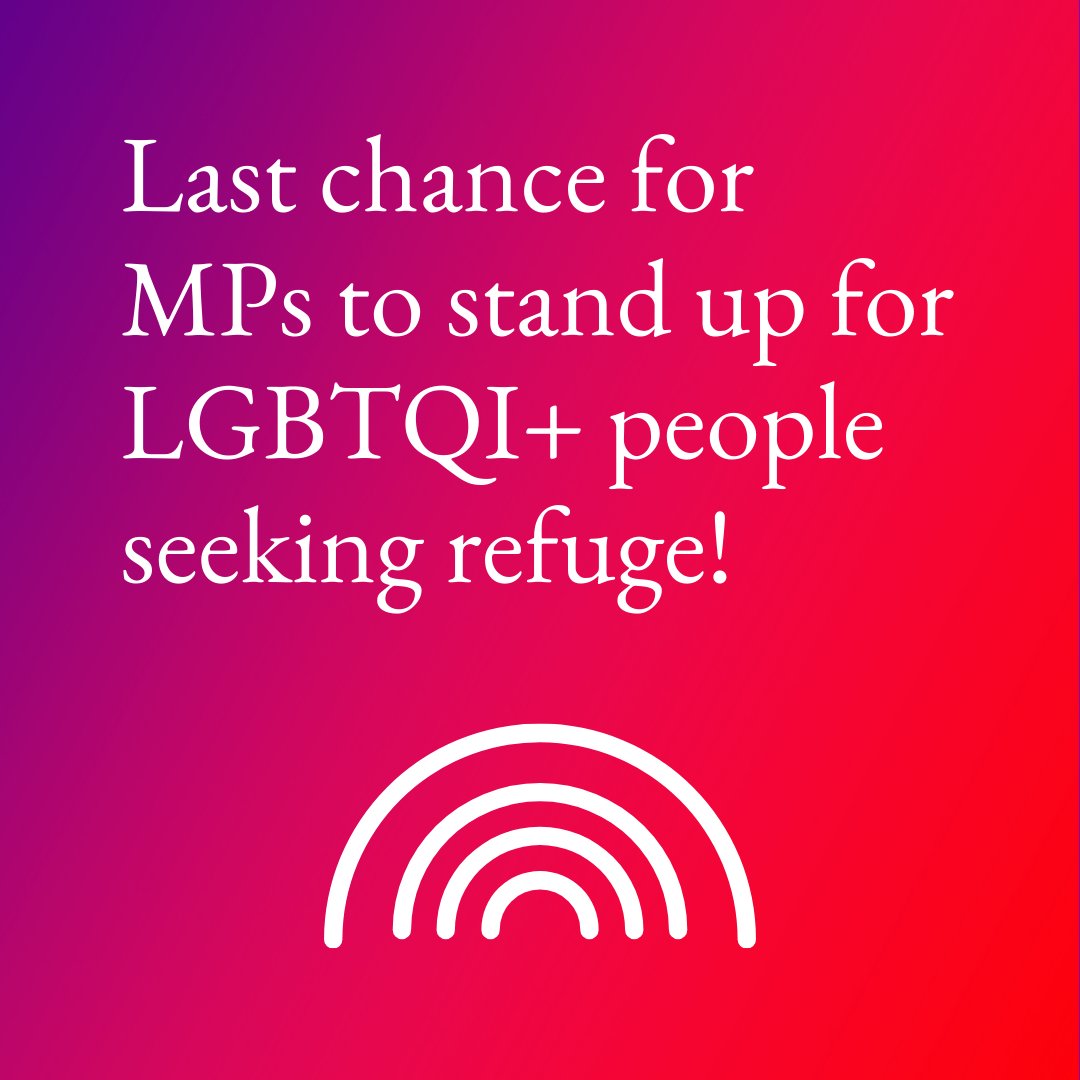 Under the #AntiRefugeeBill, #LGBTQI+ people who don’t claim asylum immediately could be punished with fewer rights and only temporary protection! 

❗️We urge MPs to vote against differential treatment and offshoring tomorrow! 

#TogetherWithRefugees #StopNABB