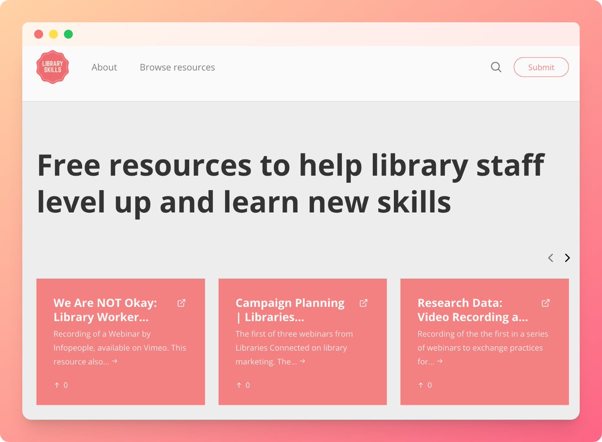 Image of Libraryskills website landing page for illustrative purposes