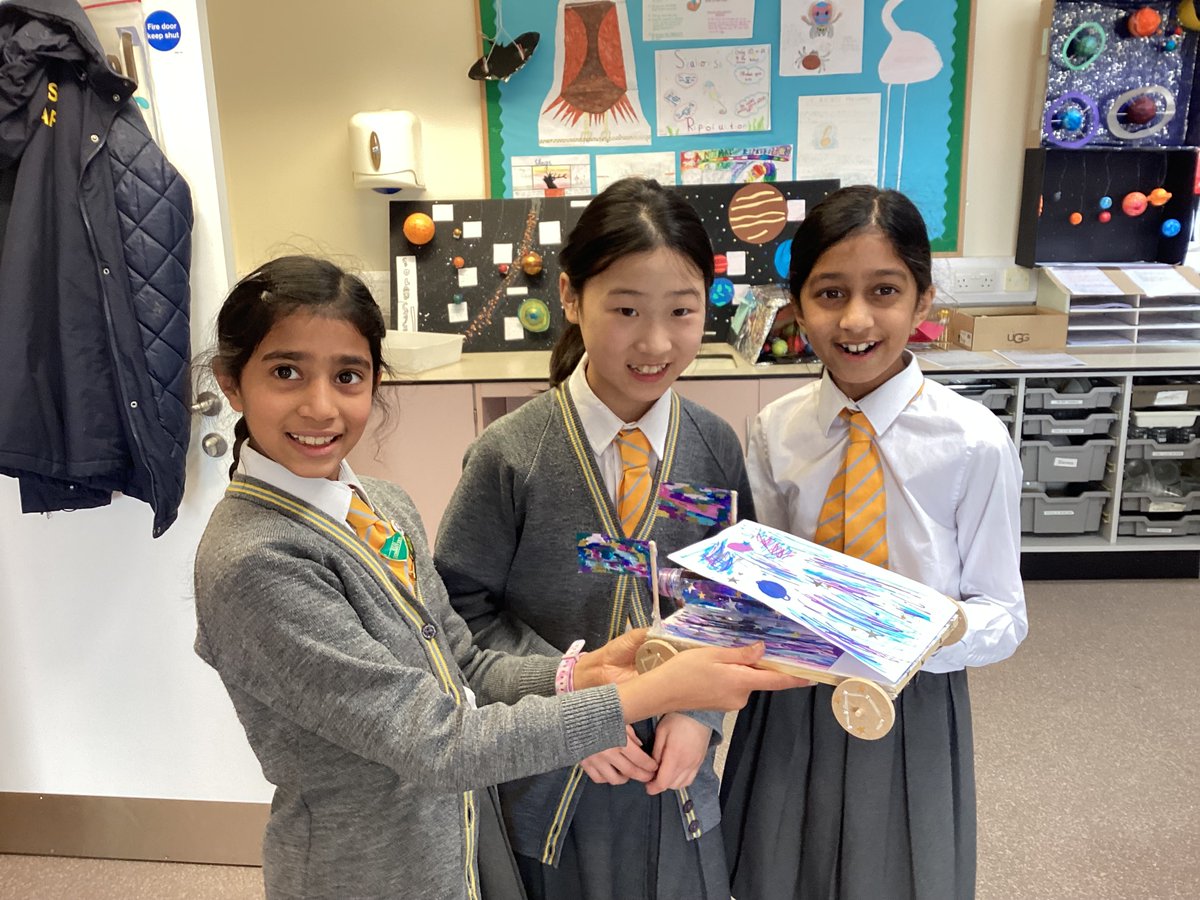 StainesPrepSci's tweet photo. In #StainesPrepScience #StainesPrepYear5 pupils have been making spectacular rocket cars for #STEAMweek. They have set off their amazing creations in the playground with records being broken nearly every time. The furthest so far travelled 19.70 metres off rocket power alone! https://t.co/55vmEhbfxW