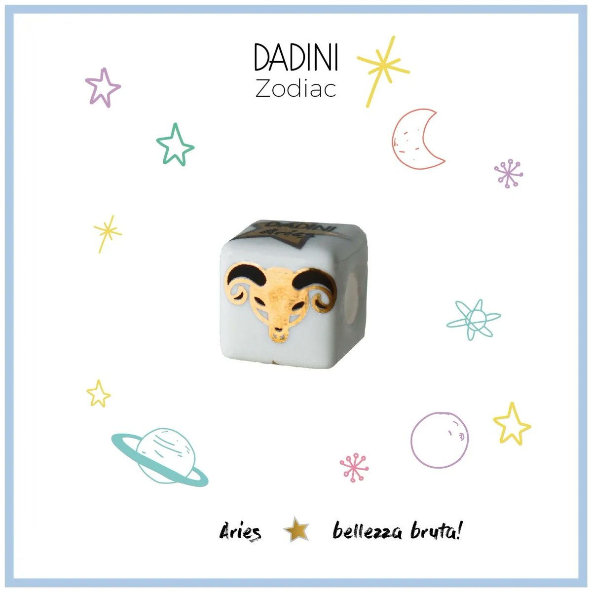 Dadiniofficial's tweet photo. ♈ 🌟Porta il tuo segno zodiacale sempre con te con DADINI #Aries. Un #Ariete scintillante in Oro giallo, Platino e color Nero su porcellana. È perfetto per esprimere la tua personalità oppure per dimostrare al tuo Ariete preferito quanto tieni a lei/lui. https://t.co/ivqeyJP90d https://t.co/yVDpB6LFil