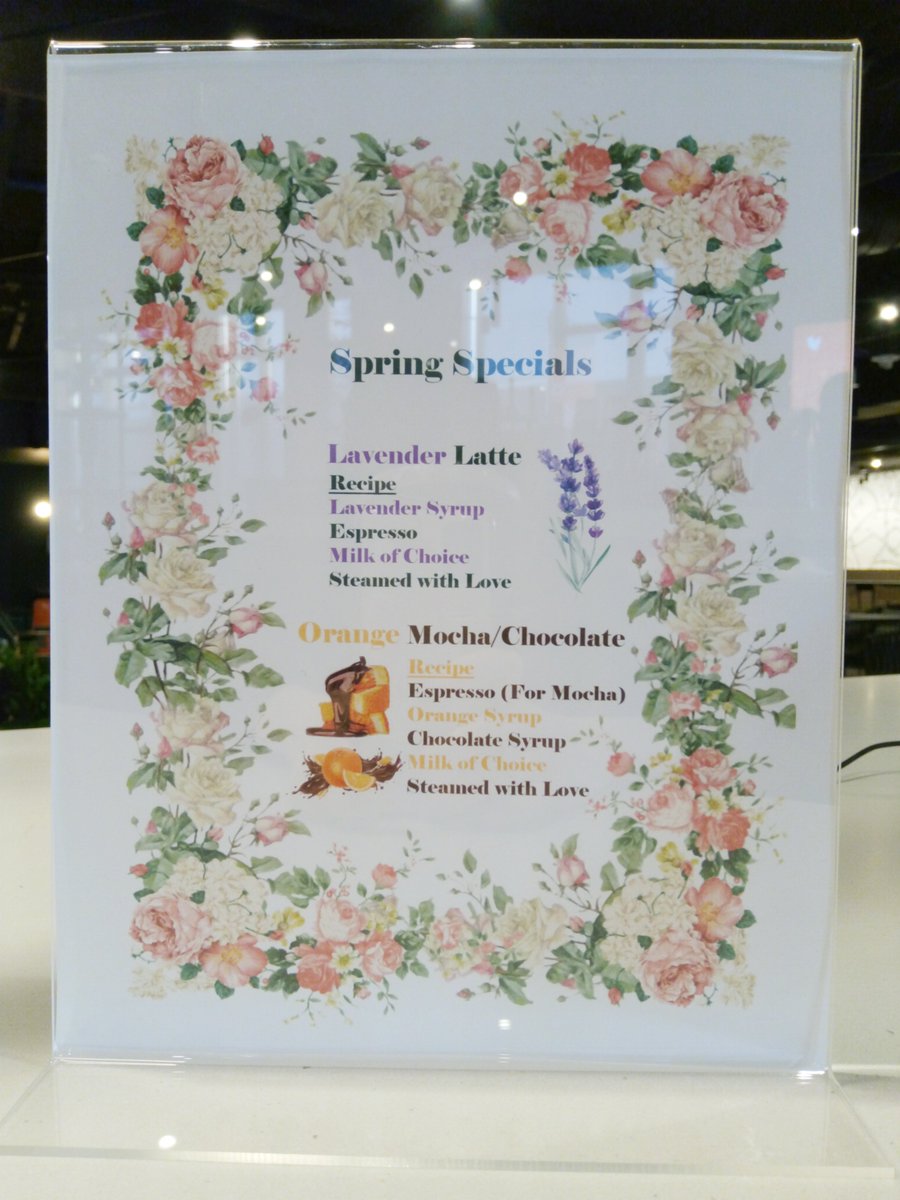Happy first day of spring and happy Monday! Come to the perch to try out our new spring specials! ❤