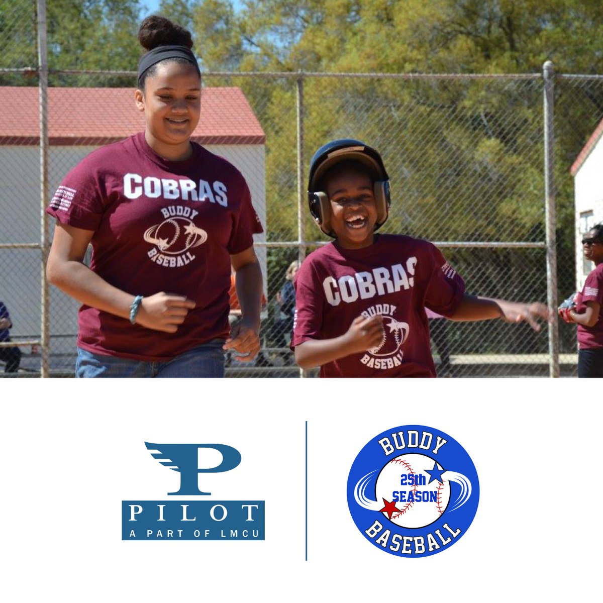 LMCU's tweet photo. We are proud to support @buddy__baseball, a Tampa Bay rec league that pairs boys and girls with special needs with buddies to foster friendships and break down barriers! Pilot…A Part of LMCU supplied food, drinks, and volunteers for this weekend’s games. #BuddyBaseball https://t.co/b7fBputT5y