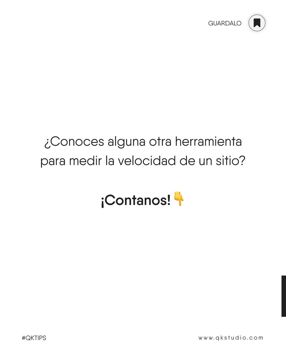 #QKTips The speed of your site not only affects the user experience, but also SEO positioning. We recommend Google's "PageSpeed ​​Insights" tool to perform a free diagnosis of the state of your site! Do you use it? What other tool did you know?

#SEO #PageSpeed #QKStudio #QKTips