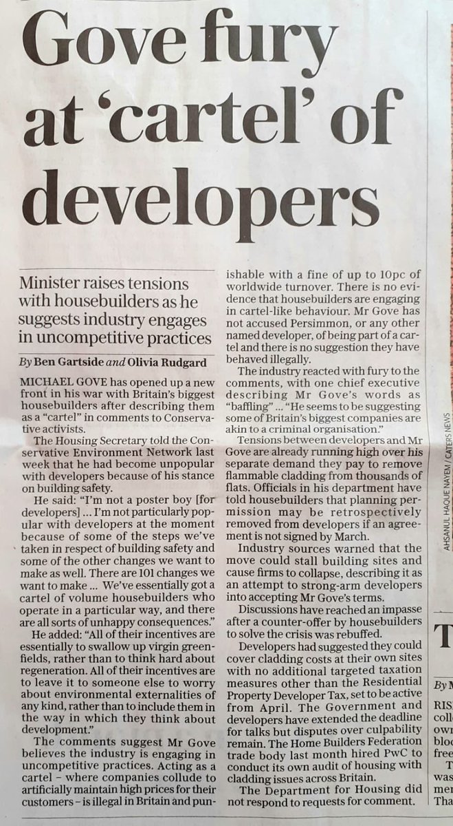 ‘All of their (developers) incentives are to swallow up virgin greenfields rather than to think hard about regeneration. All of their incentives are to leave it to someone else to worry about environmental externalities of any kind’ YES AGREE!