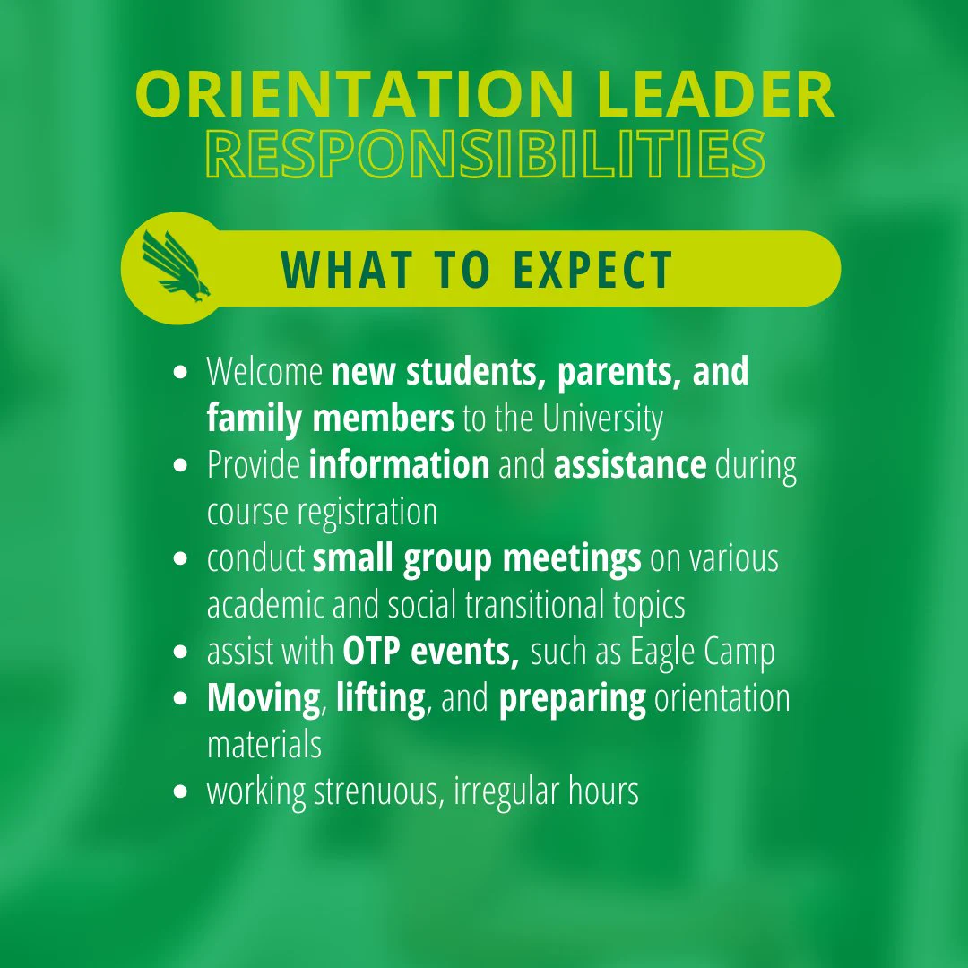 describes what to expect as an Orientation leader