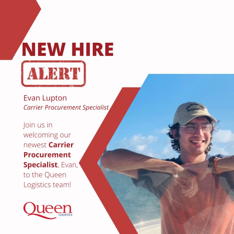 QueenLogistics's tweet image. Introducing, Evan, our newest Carrier Procurement Specialist at our Charlotte office!

#ShippingFitForAQueen #QueenLogistics #Shipping #Logistics #3PL #LTL #Trucking #CLT #NowHiring #Hiring #FreightBroker #FreightBrokerage #Transportation #Charlotte #CharlotteNC #CharlotteJobs